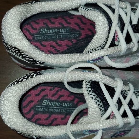 Skechers Shape Ups 12371 Fitness Toning Exercise Walking Balance Shoes 10 Gr/Pnk - Picture 5 of 11